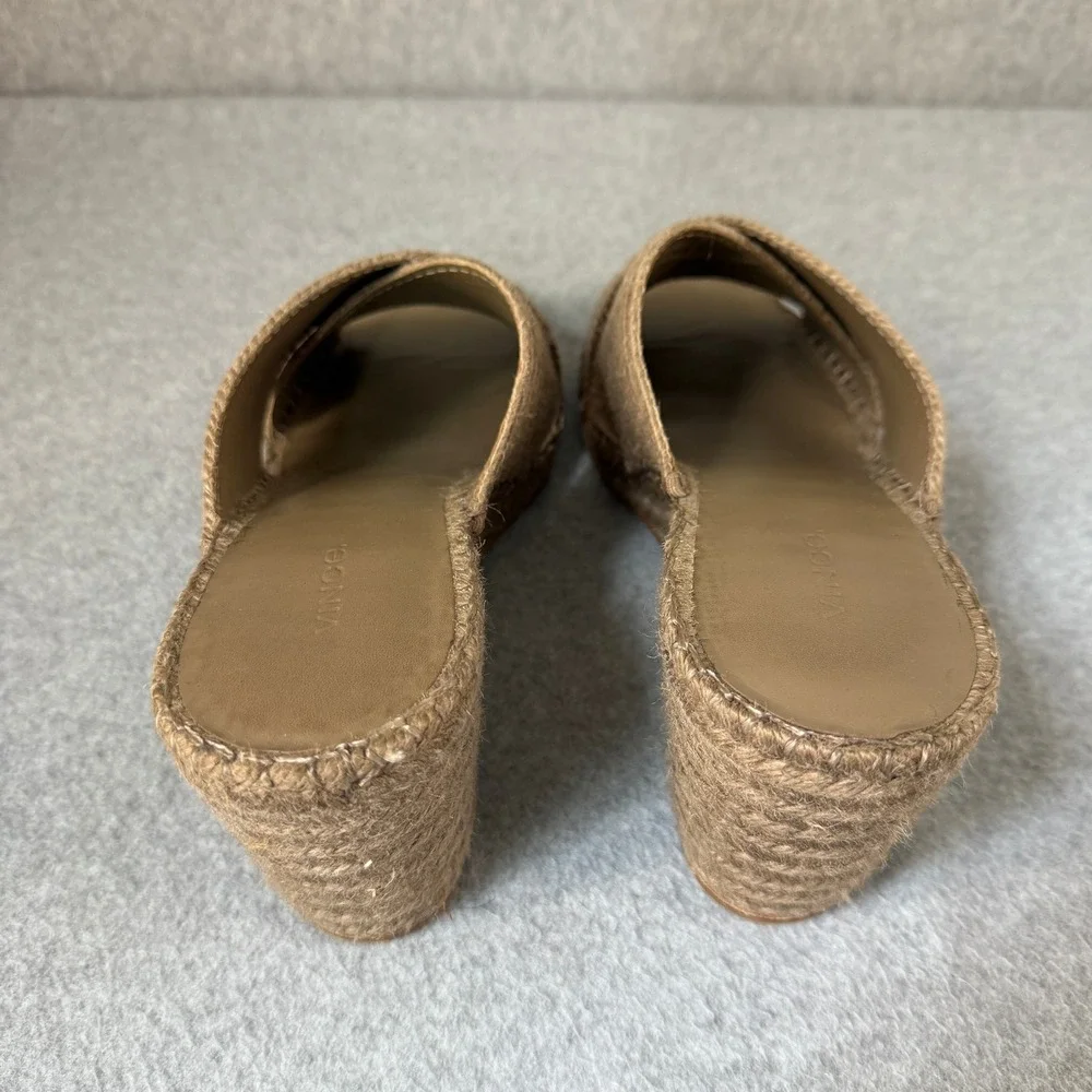 Vince Gaelan Taupe Wedge Sandals Espadrille Heels Criss Cross Slip On US 9 EU 39